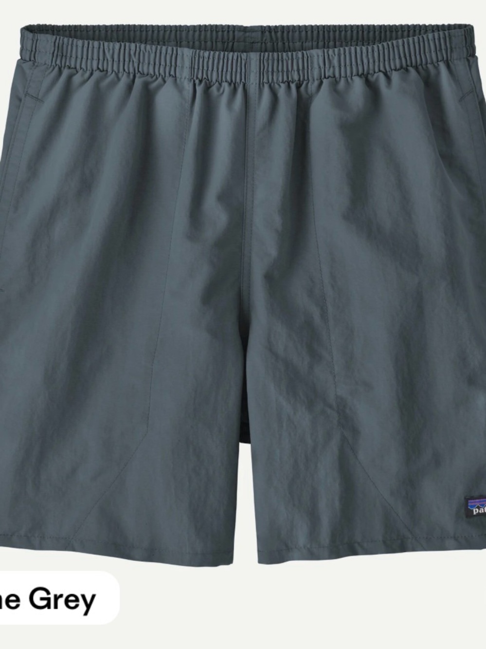 Patagonia Men’s Slate Grey Baggies 7 inch swim Athletic Shorts